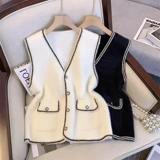 Gilet sans manches en maille