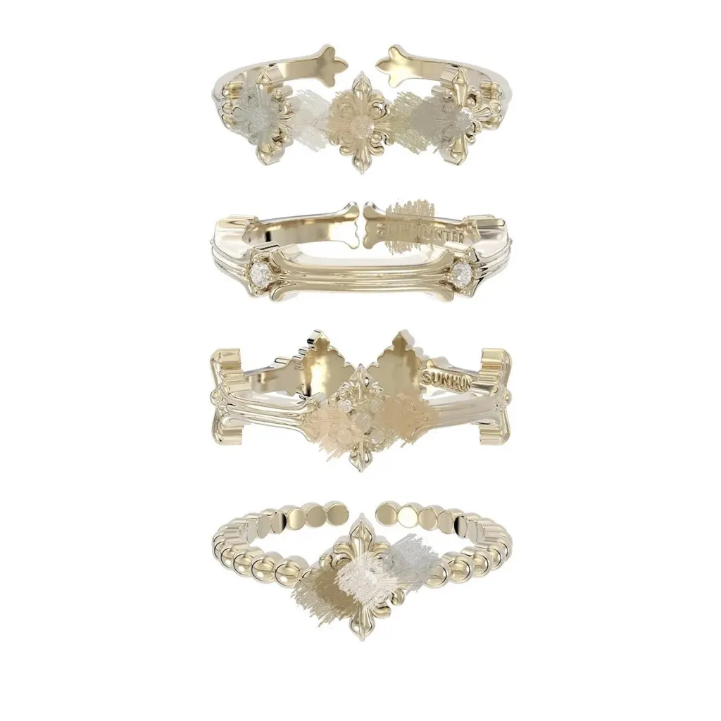 Bague ouverte fleur de lys