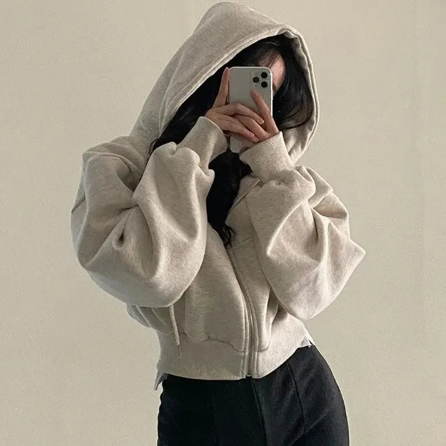 Hoodie zippé court