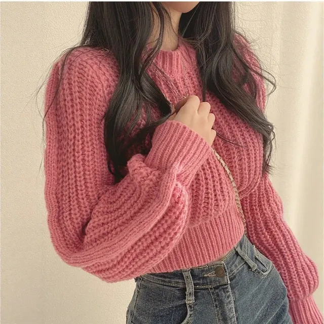 Pull court en grosse maille