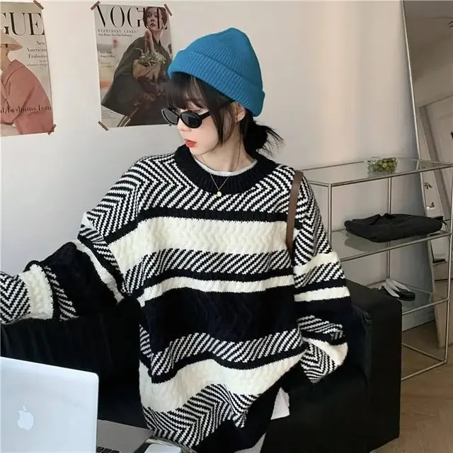 Pull rayé en maille