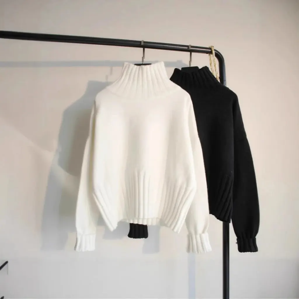 Pull col roulé en maille