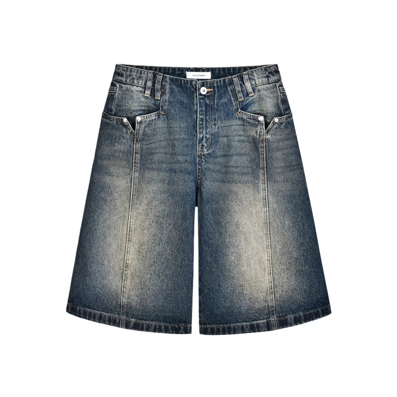 Short en jean délavé