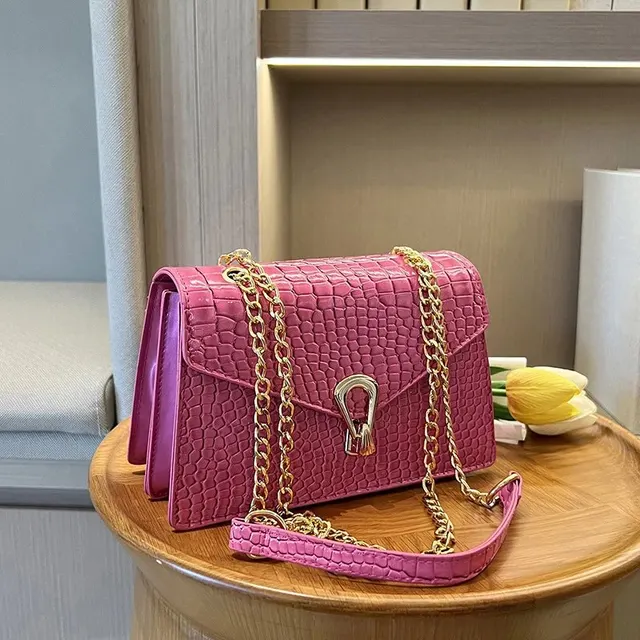 Sac bandoulière effet croco