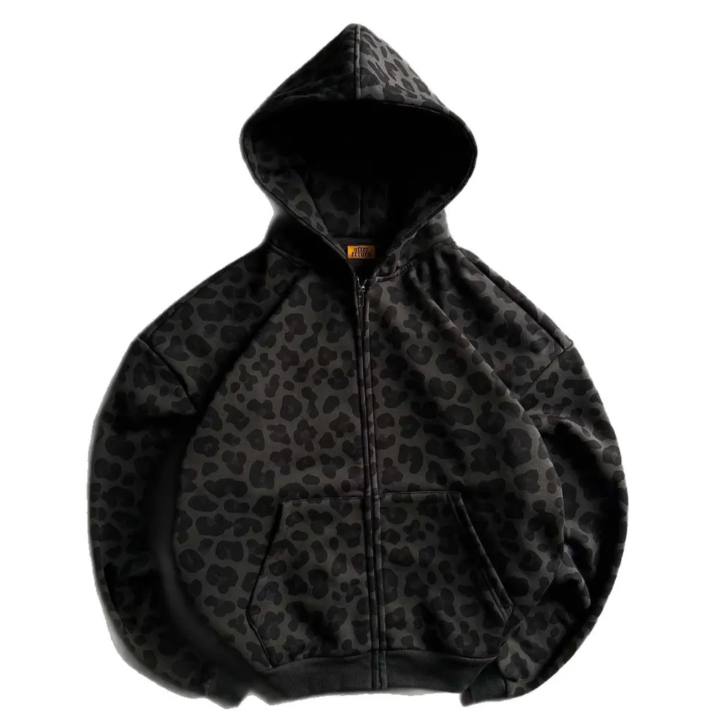 Hoodie zippé léopard