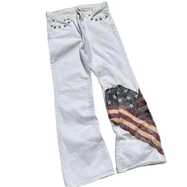 Jean patchwork drapeau américain