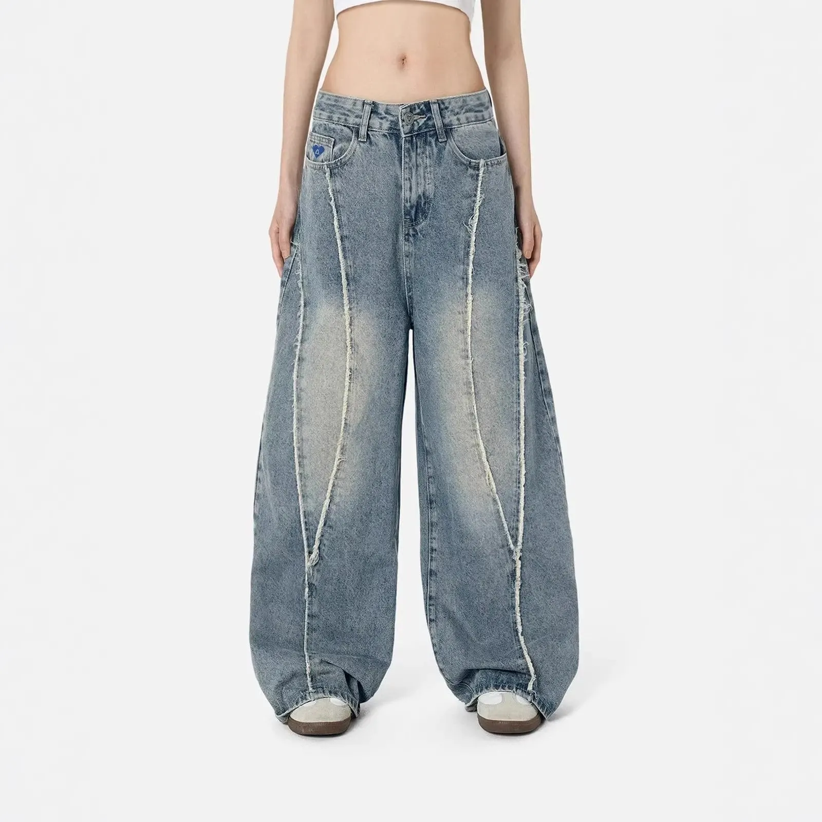 Jean baggy coutures apparentes