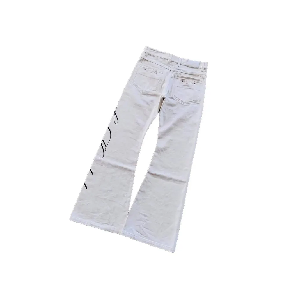 Jean flare blanc cassé