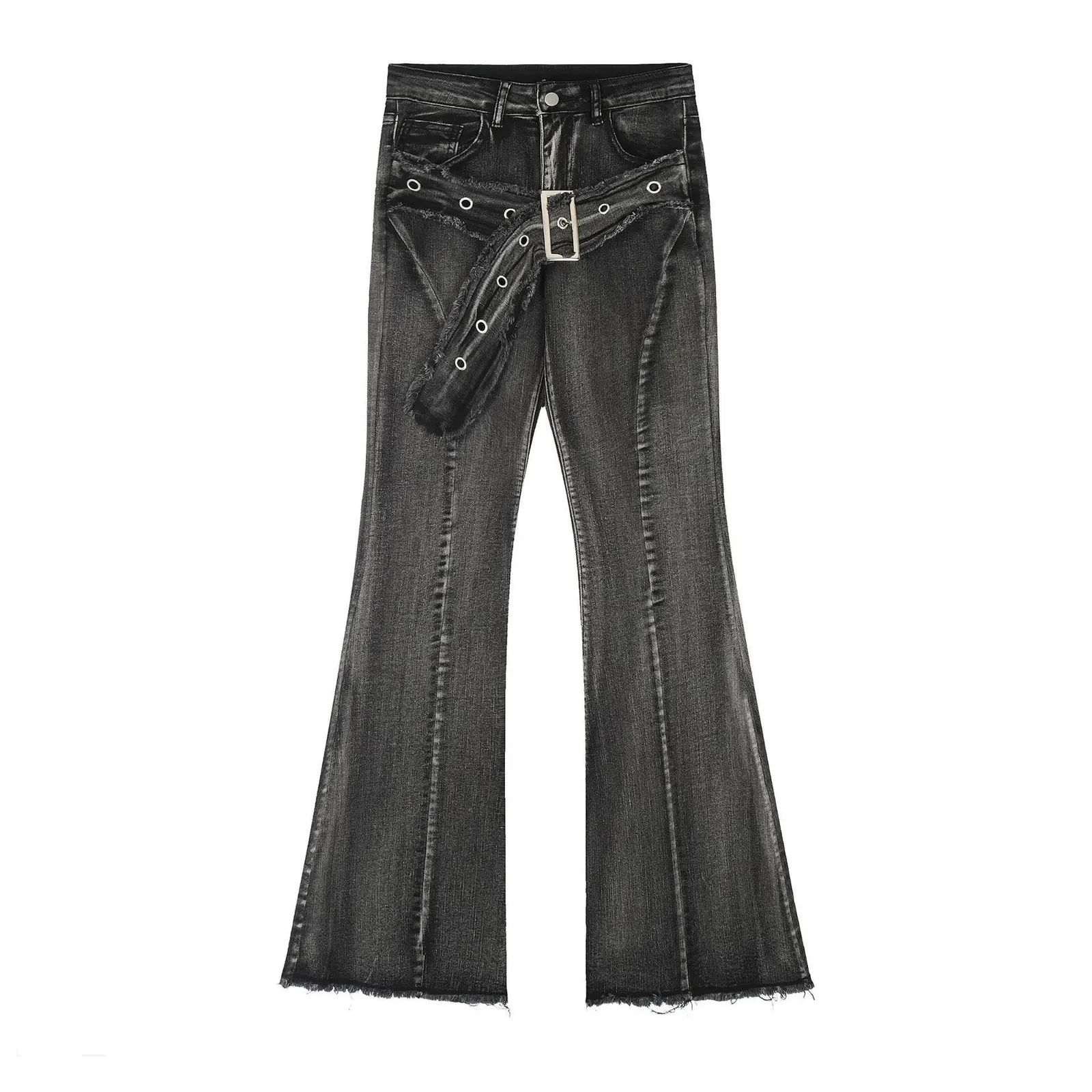 Jean flare ceinturé