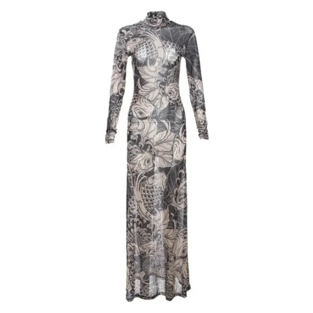 Robe longue en mesh