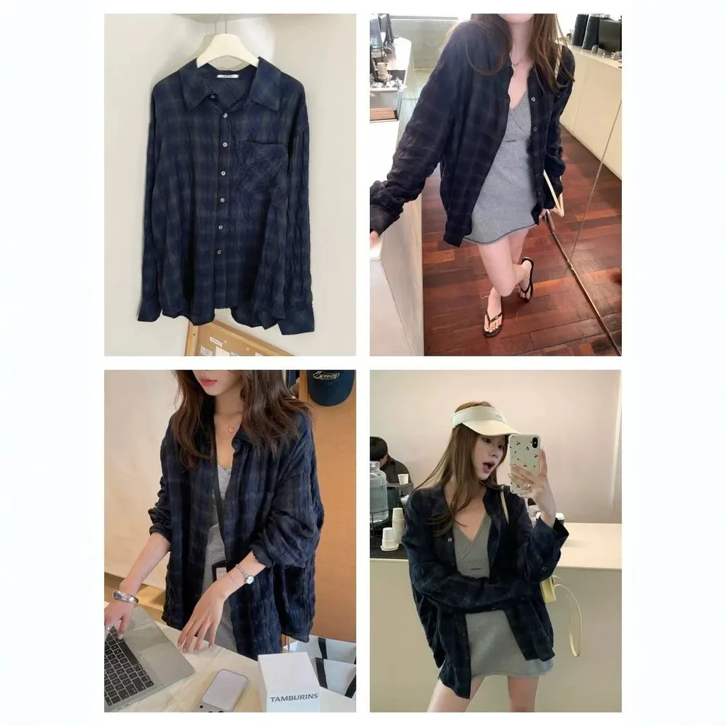 Chemise oversize à carreaux
