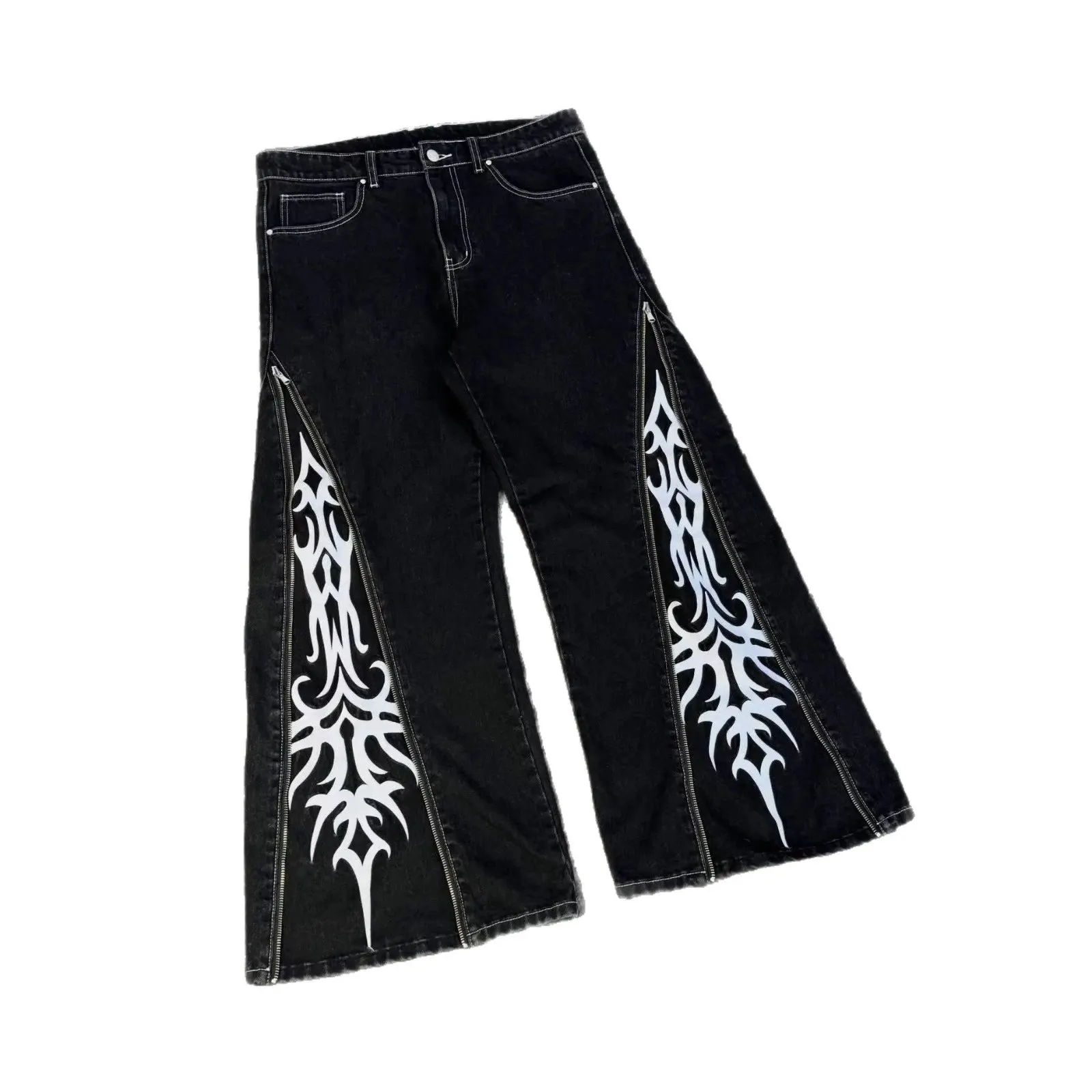 Jean baggy imprimé tribal