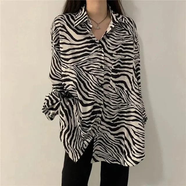 Chemise oversize imprimé zèbre