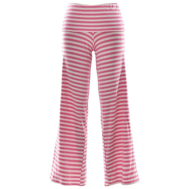 Pantalon rayé taille repliée