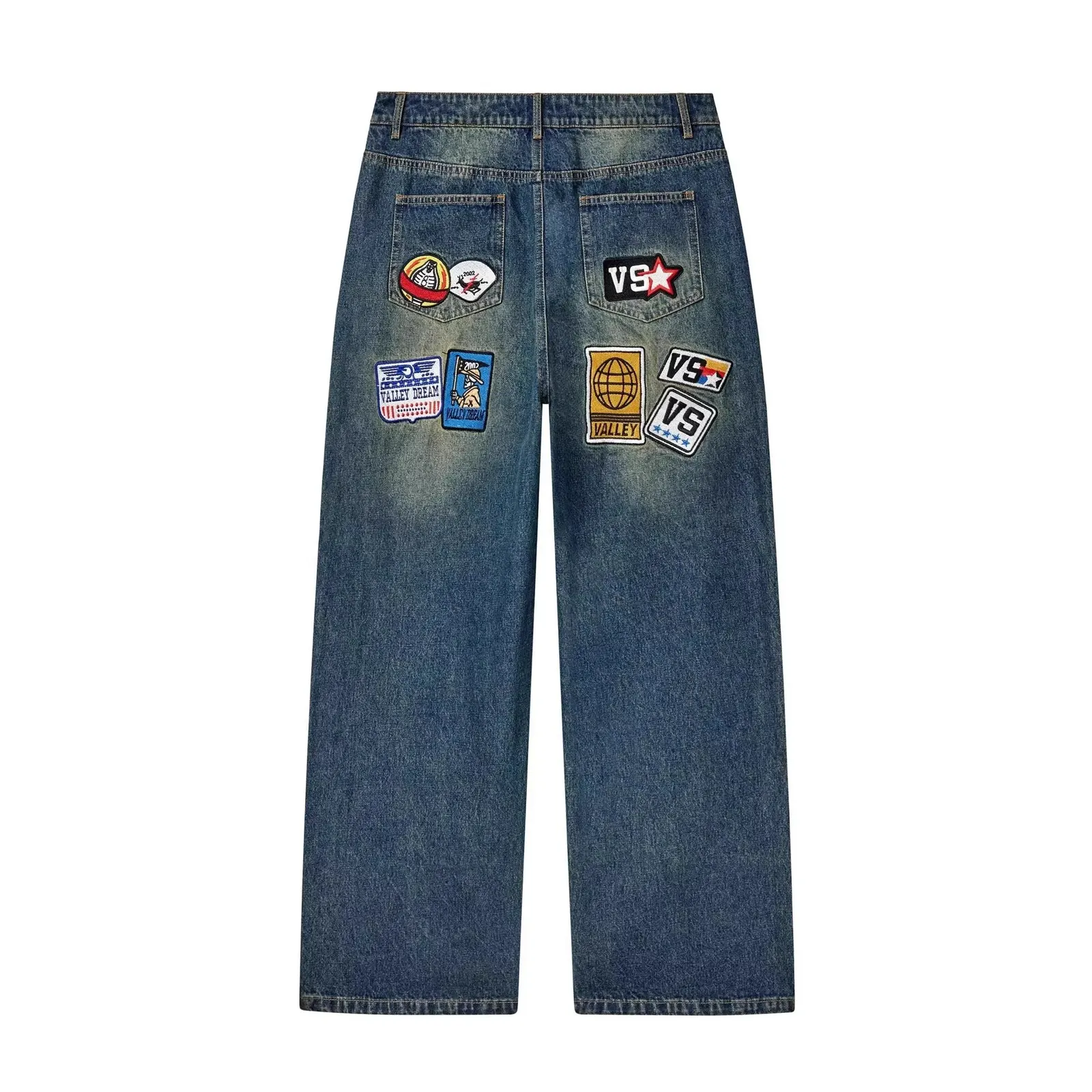 Short en jean à patchs