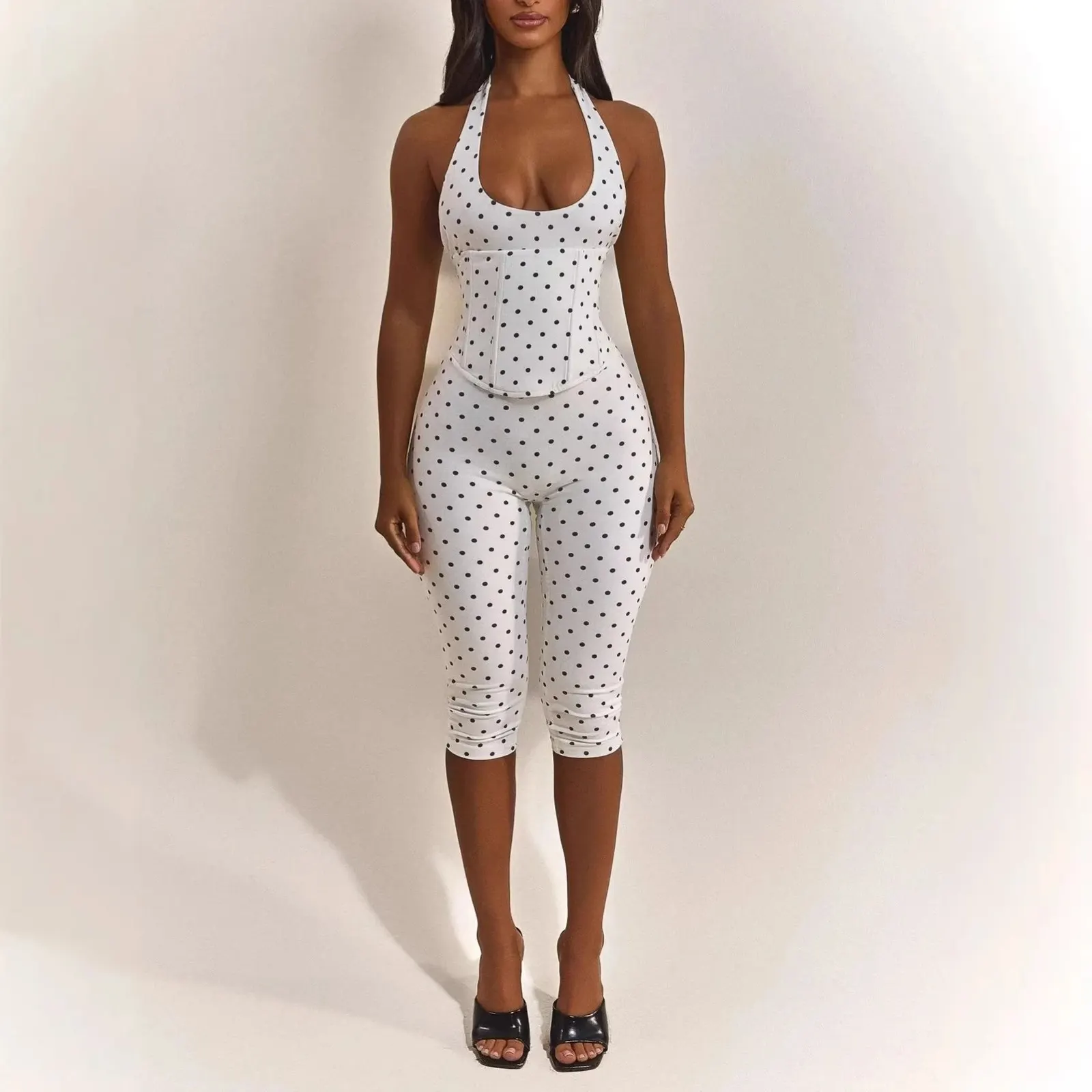 Combinaison corset à pois