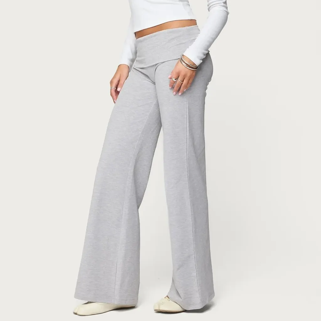 Pantalon large taille rabattue