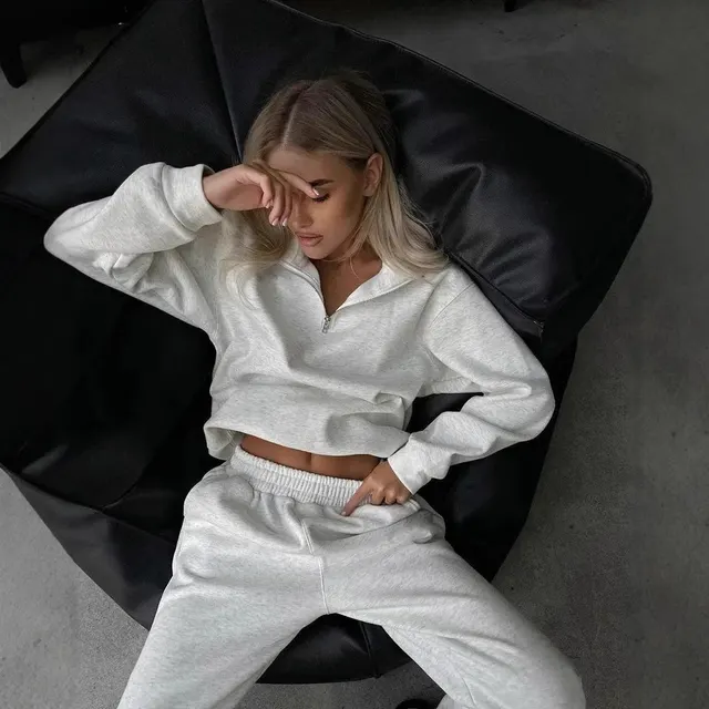 Ensemble sweat demi-zip