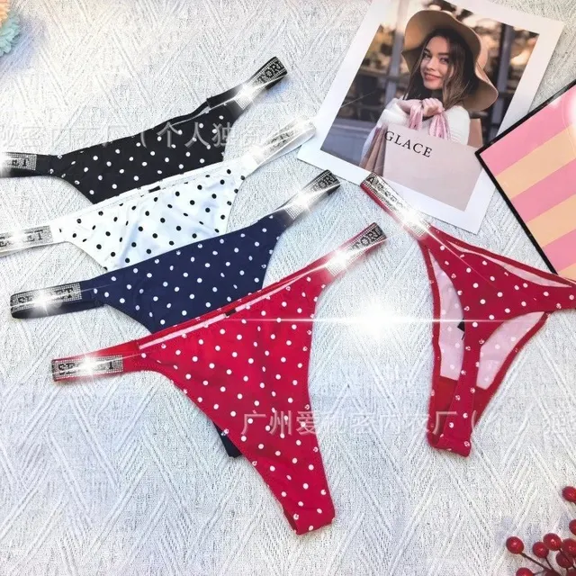 String à pois strass