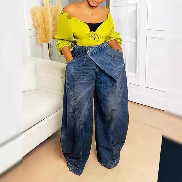 Jean baggy taille croisée
