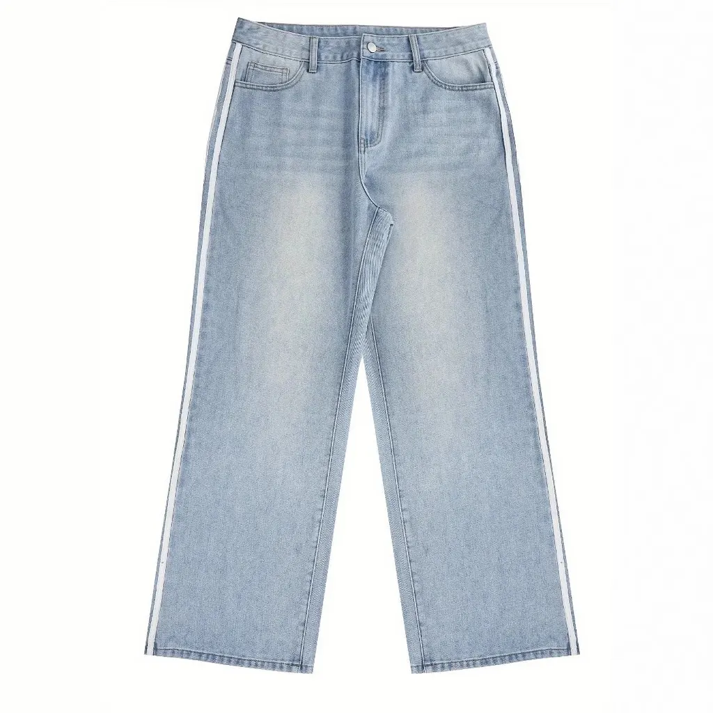 Jean baggy à bandes