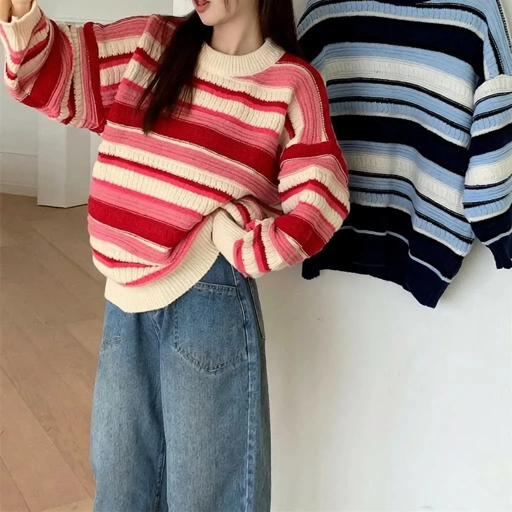 Pull rayé en maille