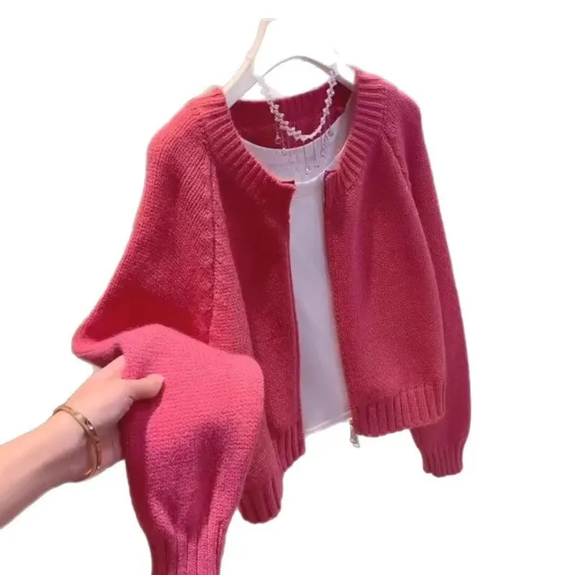 Cardigan court zippé