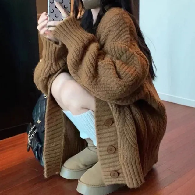 Cardigan oversize maille torsadée