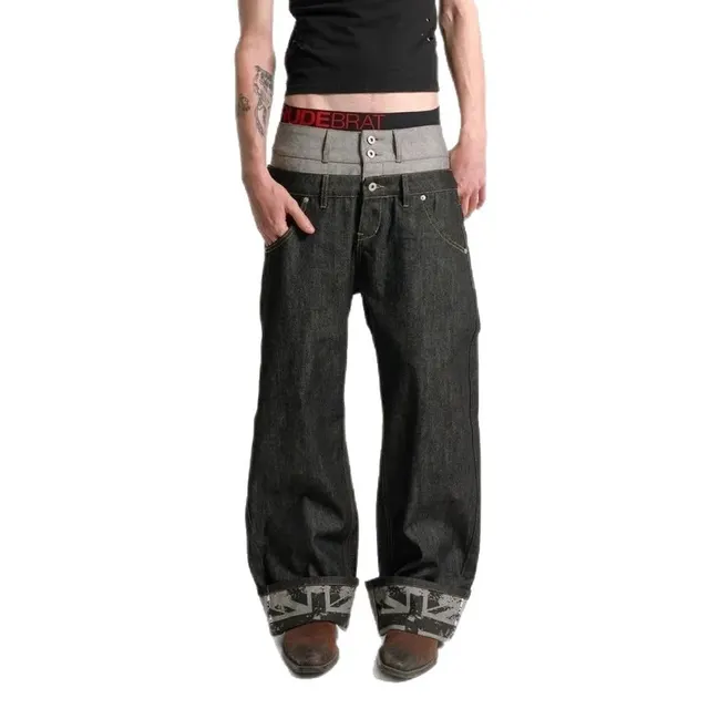 Jean baggy double taille