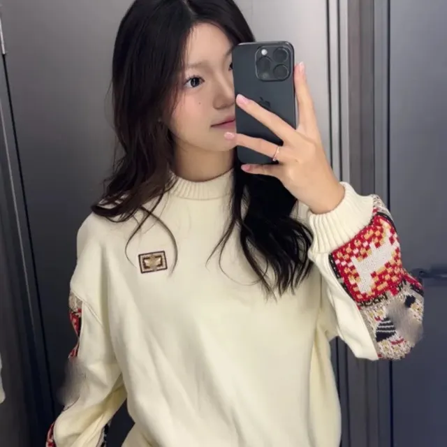 Sweat manches en jacquard