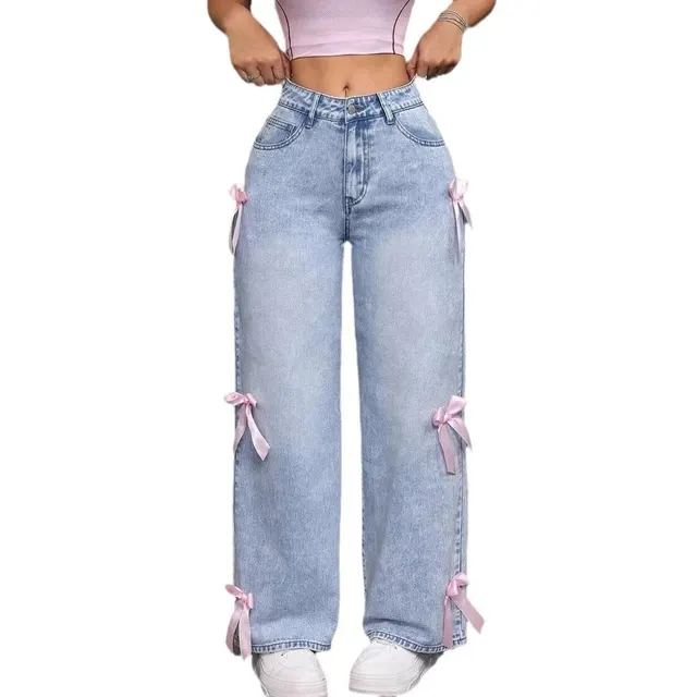 Jean large à nœuds