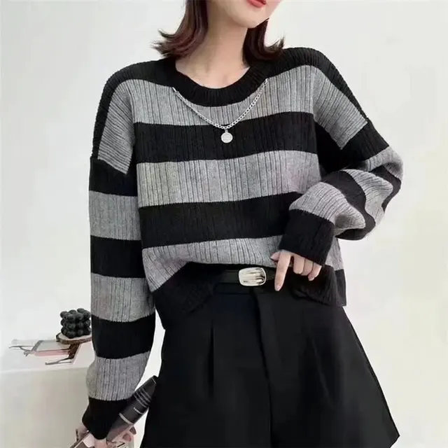 Pull rayé en maille