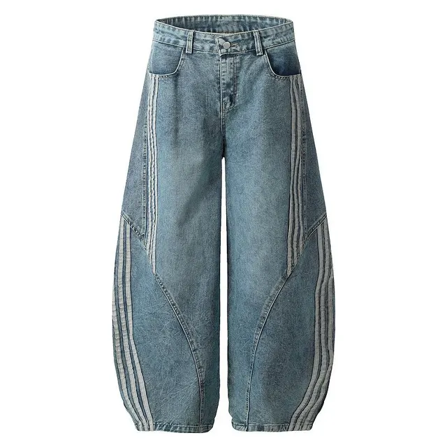 Jean baggy rayures latérales