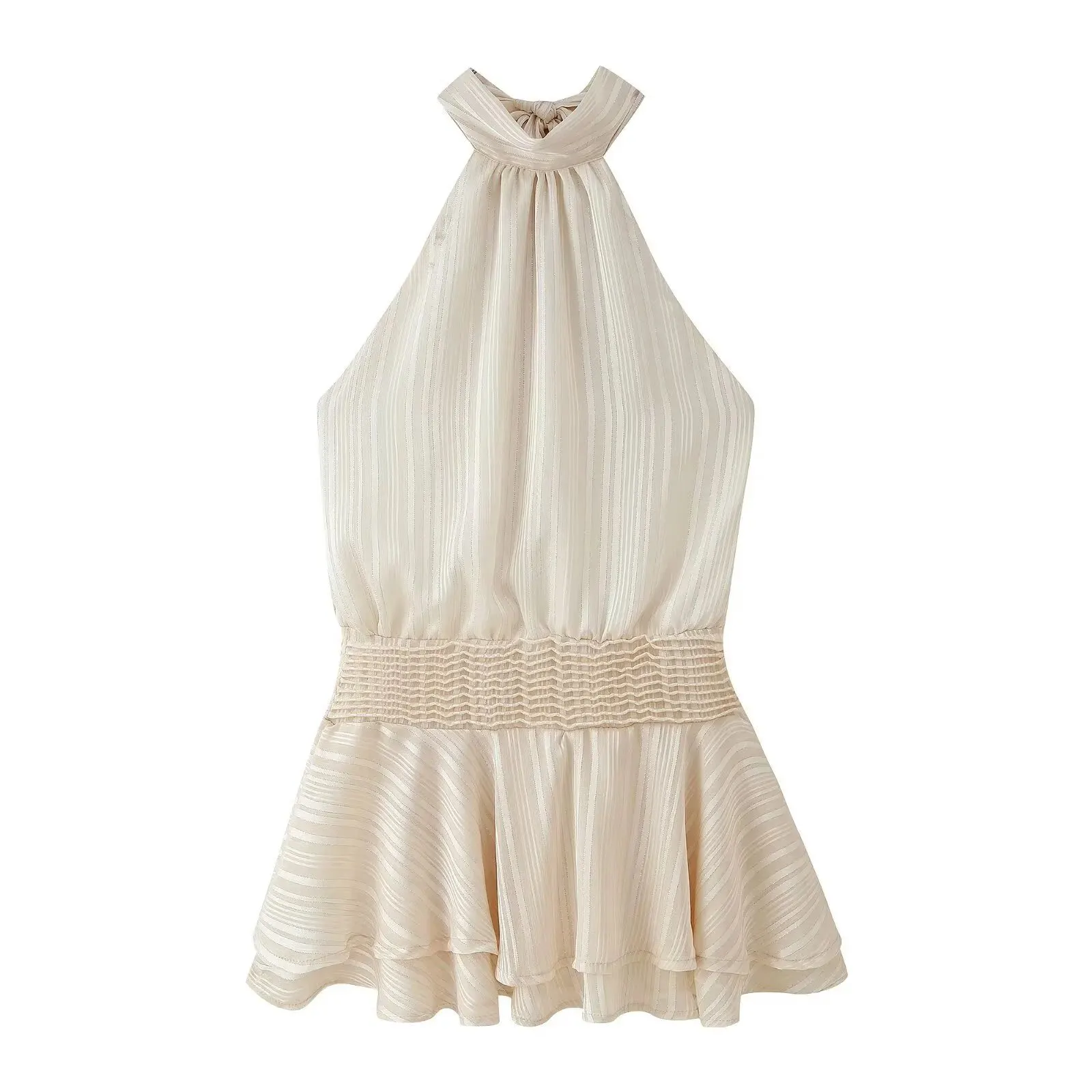 Robe satinée col halter