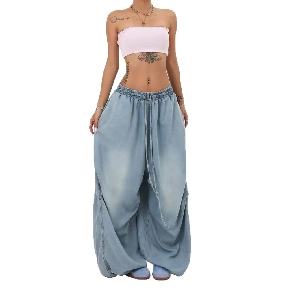 Jean baggy à cordon