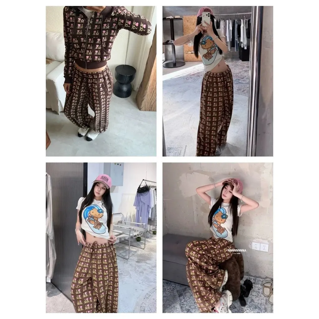 Pantalon large imprimé