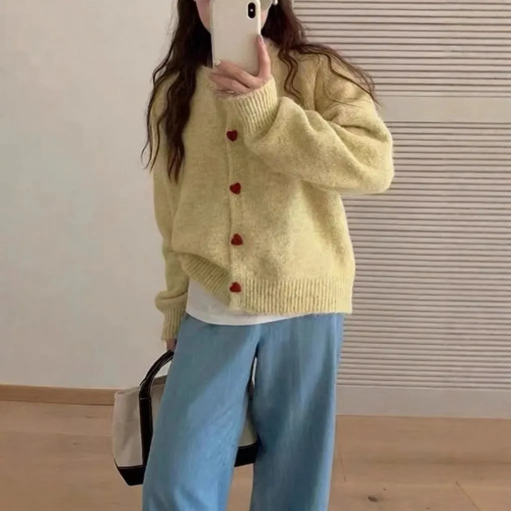 Cardigan boutons cœur