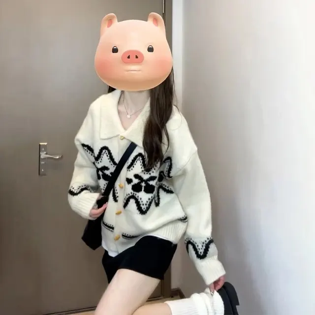 Cardigan en maille à nœuds