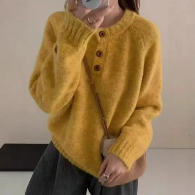 Pull col boutonné en maille