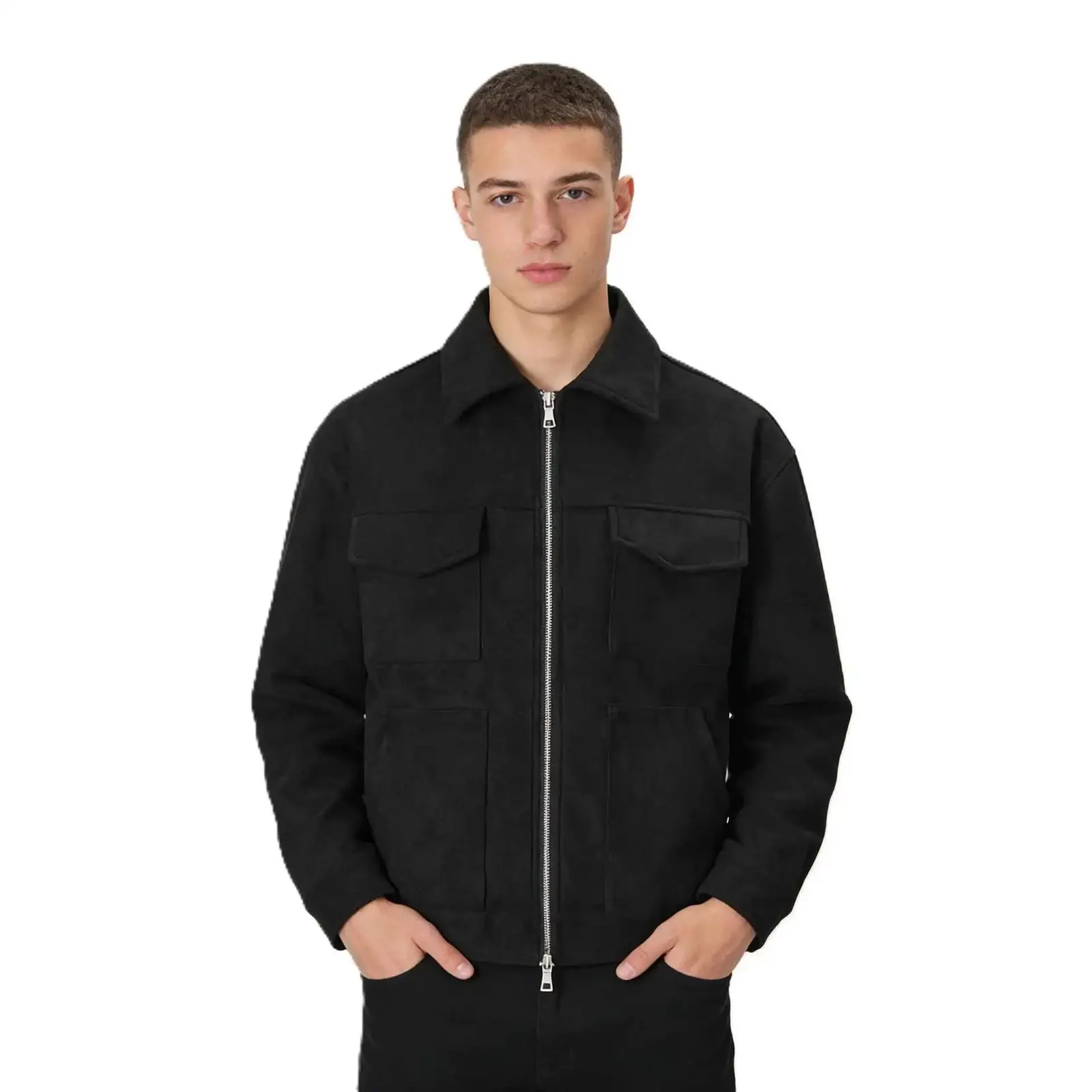 Veste zippée en suédine