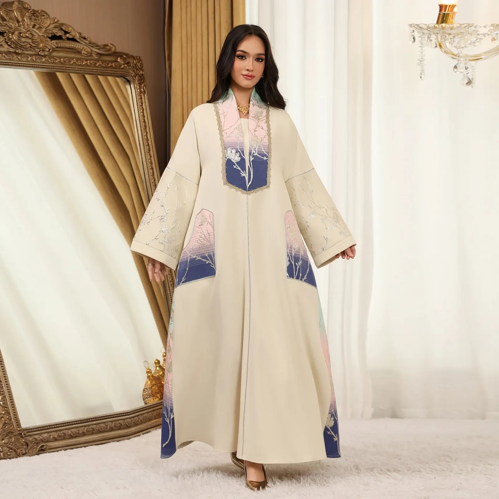 Abaya brodée dégradée