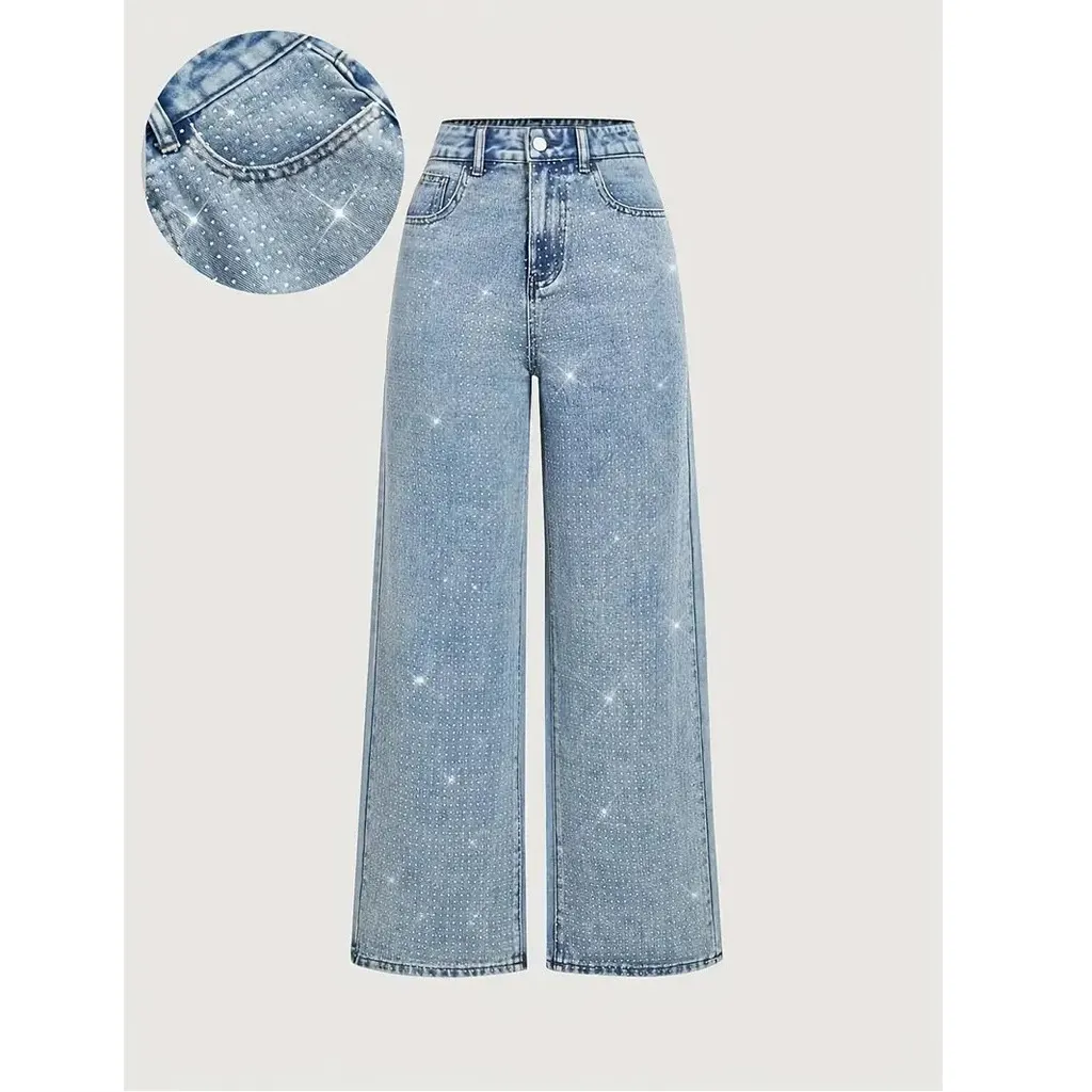 Jean large à strass