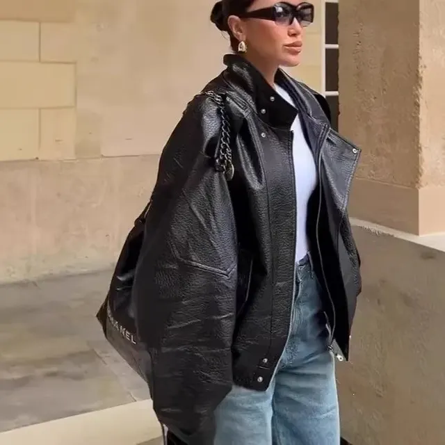 Veste motard en cuir