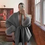 Veste en laine ceinturée