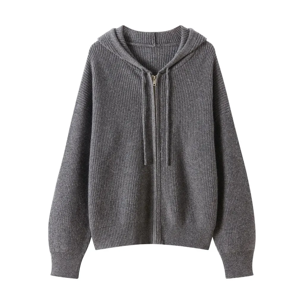 Cardigan zippé à capuche