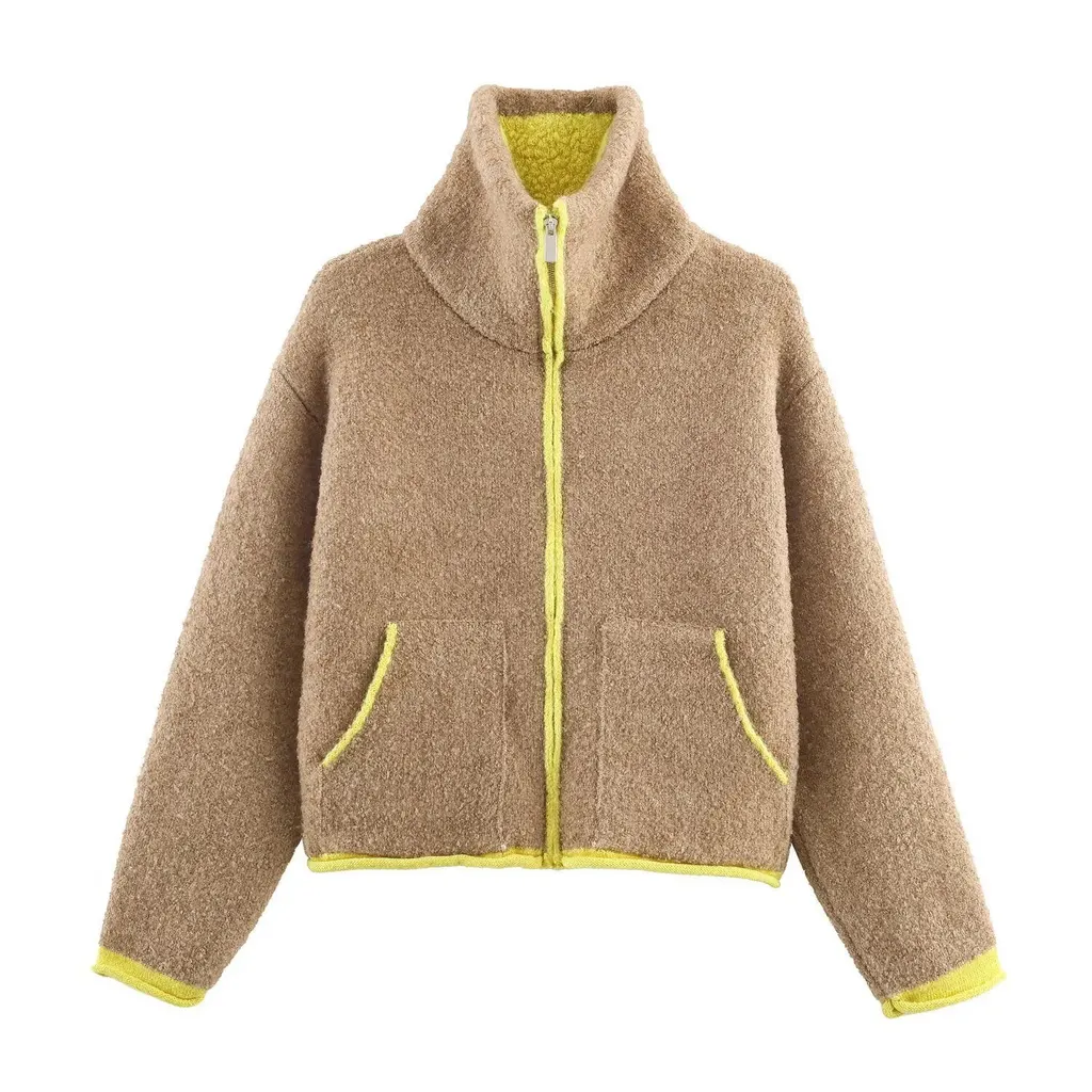 Veste zippée en maille bouclée