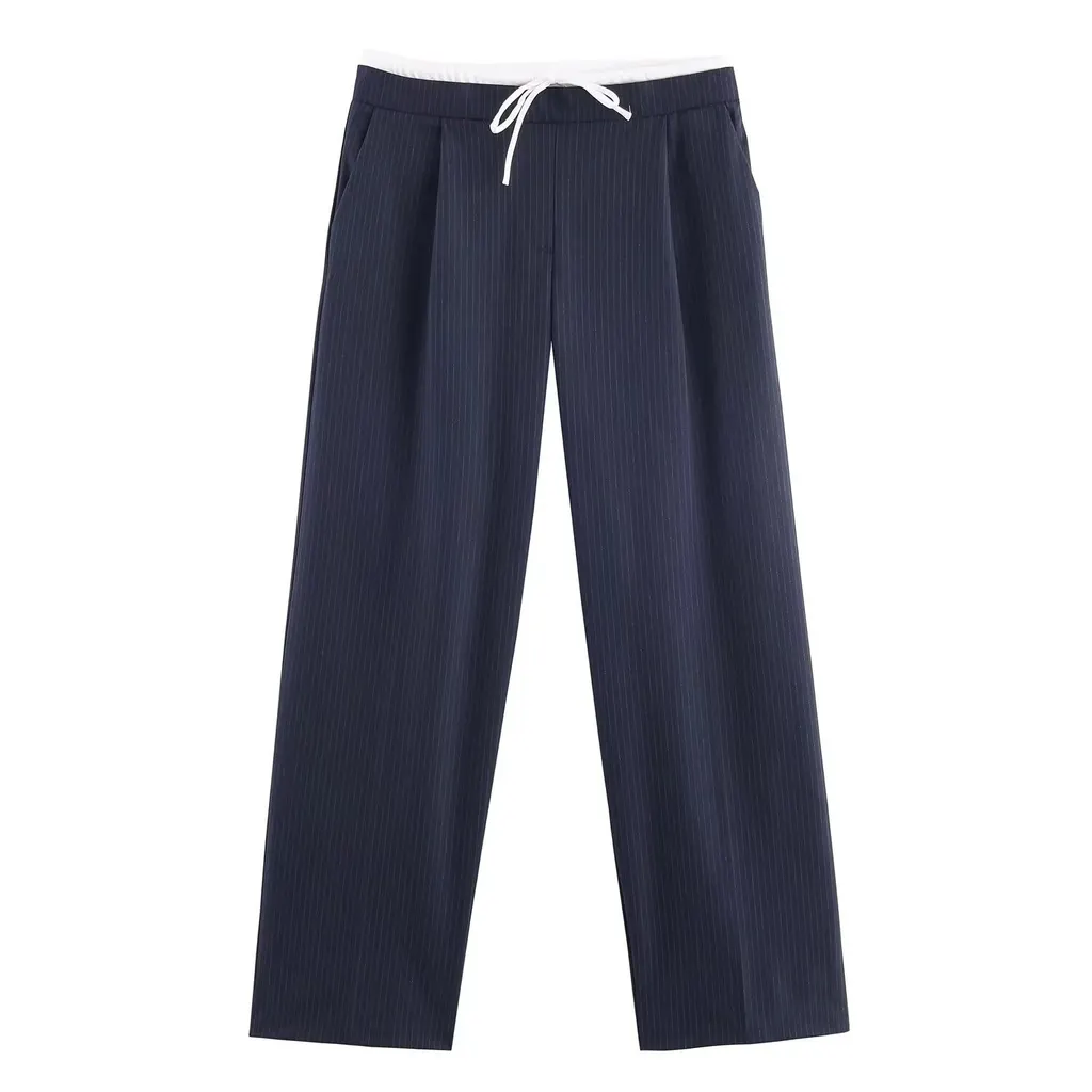 Pantalon large à cordon
