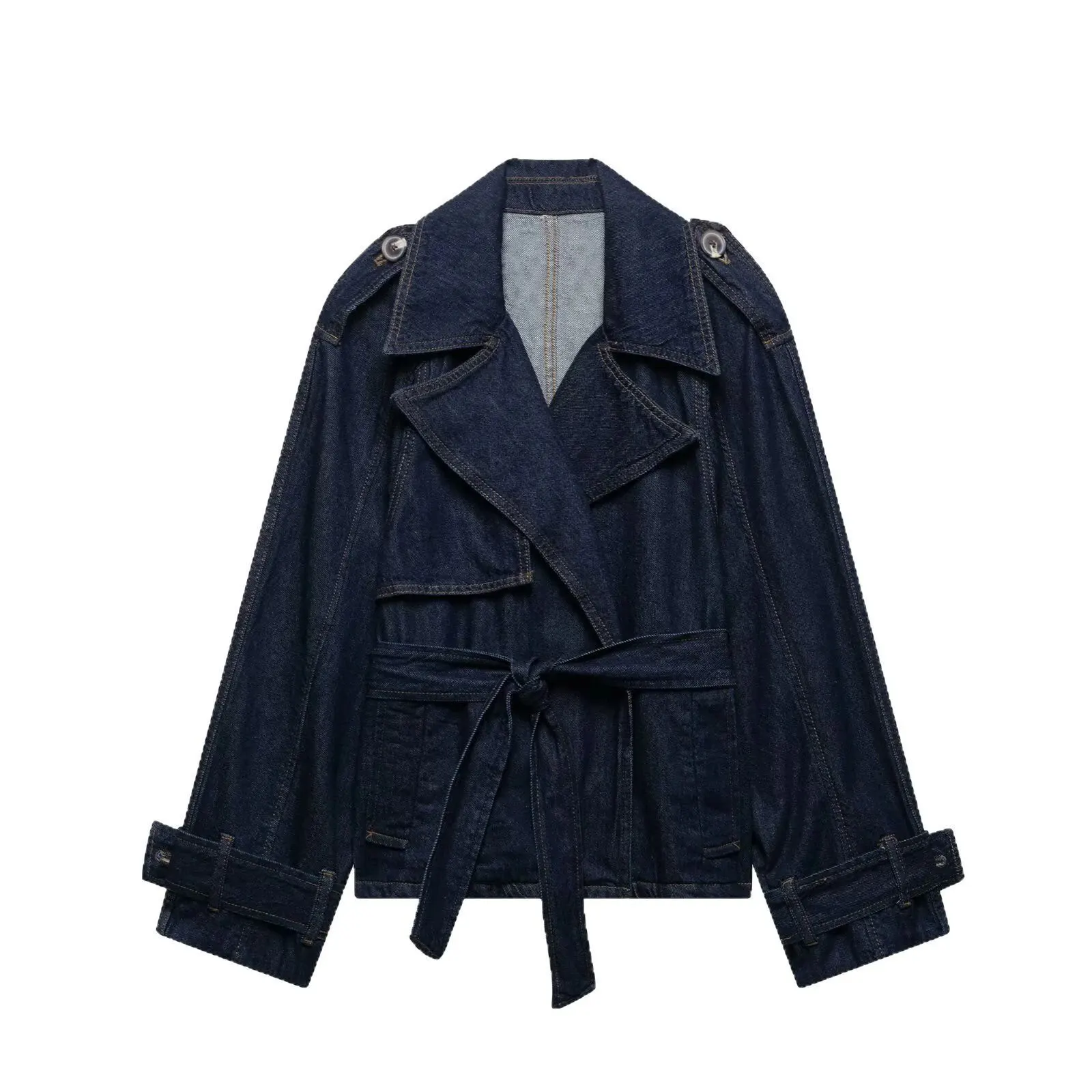 Veste trench en denim