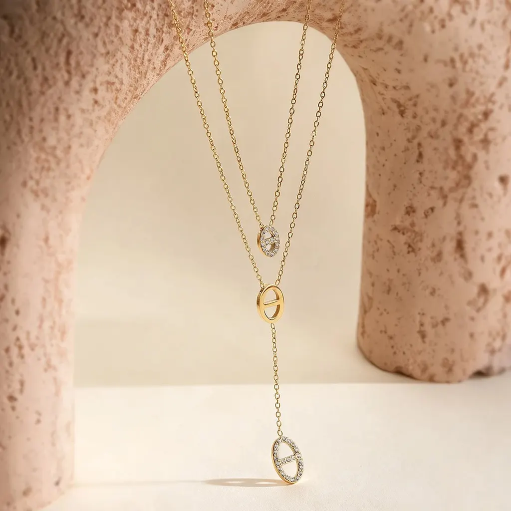 Collier lariat double rang